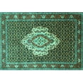 thumbnail image 1 of Ahgly Company Indoor Rectangle Medallion Turquoise Blue Traditional Area Rugs, 5' x 8', 1 of 4