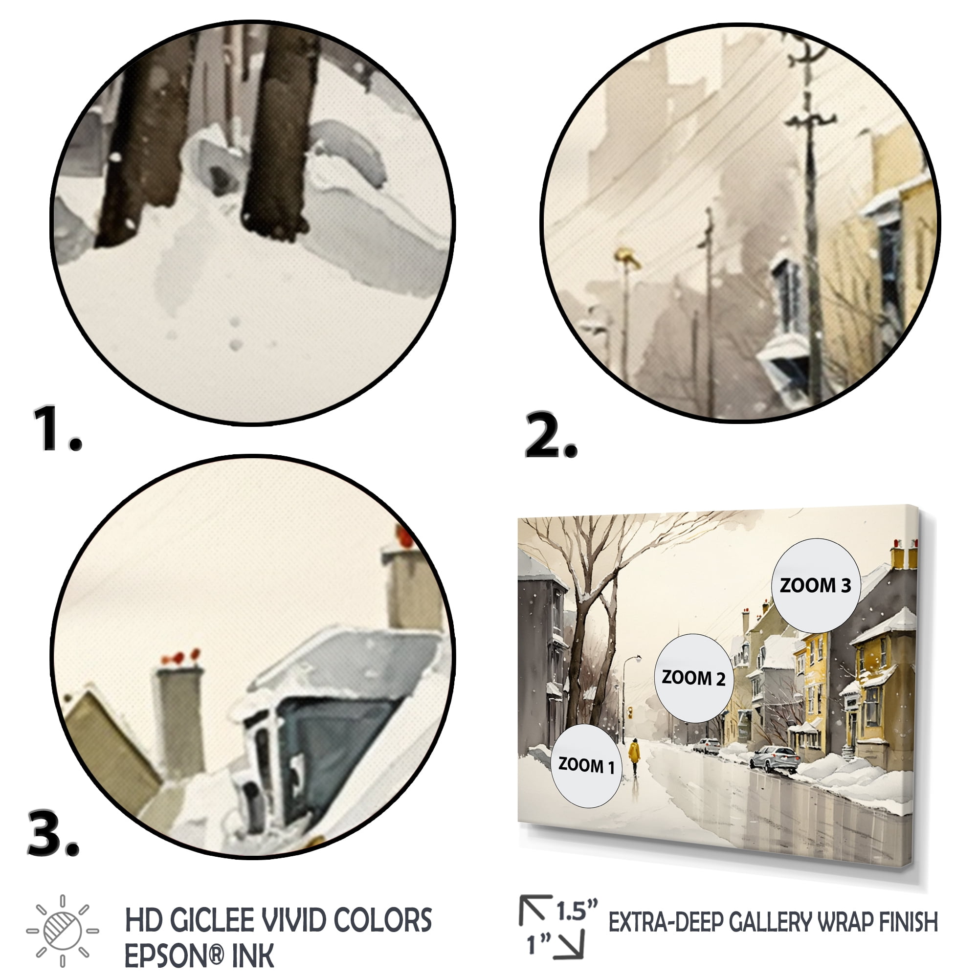 Designart Quebec During Snowfall III Canvas Wall Art