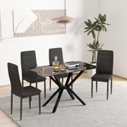 Holaki 47.24'' Rectangular Tempered Glass Dining Table for Dining Room, Living Room, Office