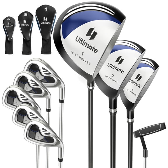 Topcobe Men's 9 Pieces Complete Golf Club Set, Young Men & Women Golf Clubs, Navy