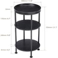 thumbnail image 2 of Side Table, Small Round Side Table for Small Spaces, 3-Tier Round Accent Table Slim Side Table, Modern Small End Table Corner Table Sofa Side Table for Living Room Small Nightstand Bedroom (Black), 2 of 16