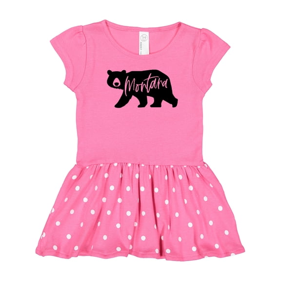 Inktastic Montana Black Bear Silhouette Girls Toddler Dress