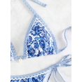 thumbnail image 2 of Conjunto de traje de baño halter con estampado floral Bikini BYFINECANY para mujer, 2 of 5