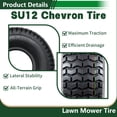 thumbnail image 3 of Hi-Run Turf SU12 13X6.50-6 avant 4PR sans chambre à air pour tondeuse et jardin, 3 of 6