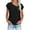 Black, variant on Ahabrexf 1Pc Linen Blouses for Women, Solid Color Collar Button Down Petal Sleeveless Lightweight Breathable Casual Tops