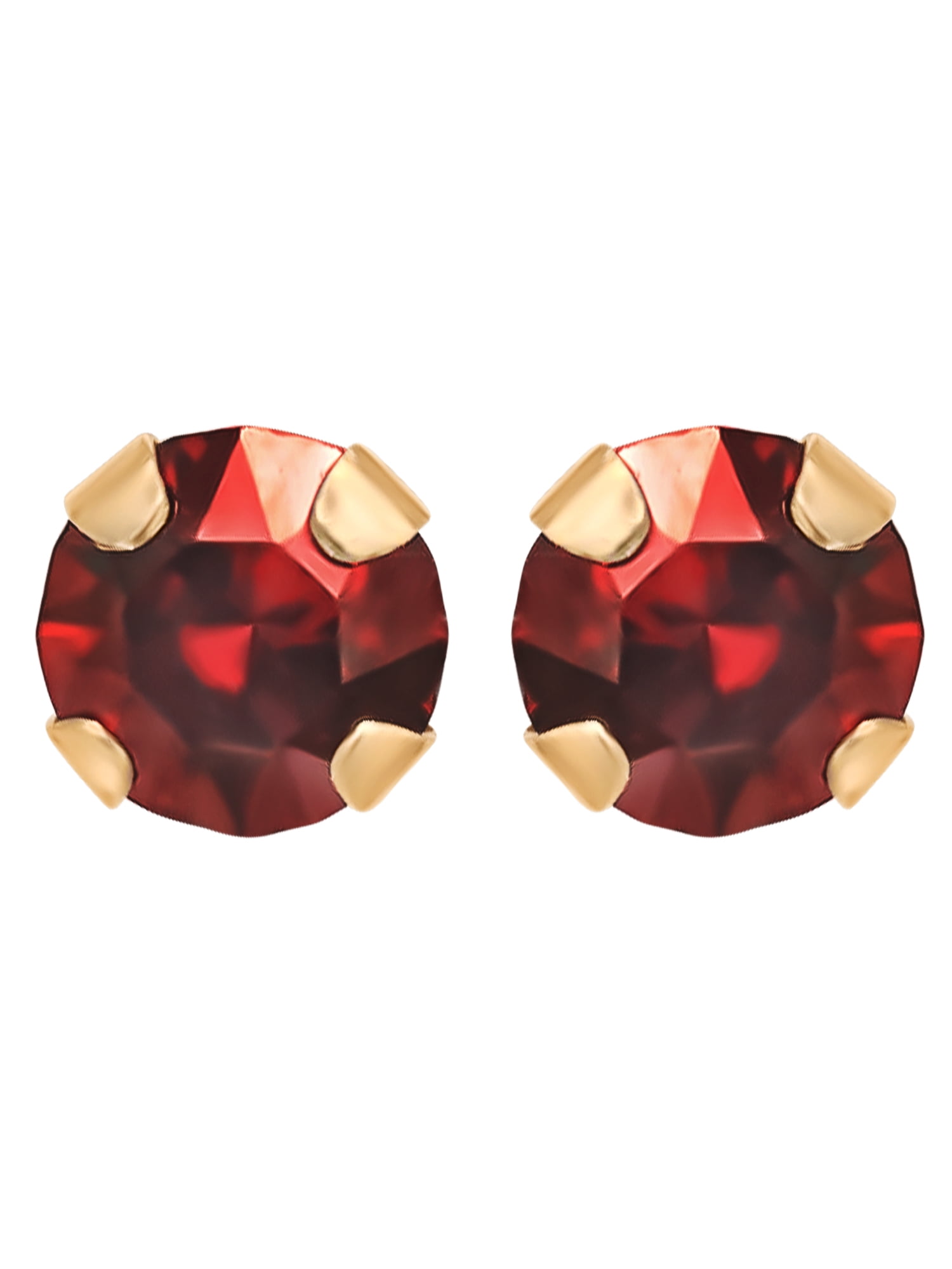 Brilliance Fine Women's Jewelry Girl’s 14K Yellow Gold January Crystal Stud Earrings