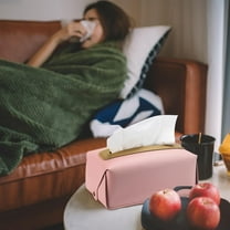 JLFNYA Leather Tissue Box Cover, Kleenex Box Cover, Tissue Box Cover Square, Tissue Holders, Home Office Bathroom Decor, Suitable for Vanity Countertop, Night Stands, Livingroom, Office, Car