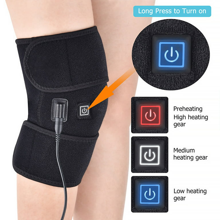 TureClos USB Electric Heating Knee Pad Elderly Warm Brace Wrap Heated  Massager for Joint Pain Relief