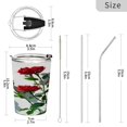 thumbnail image 3 of 11oz Double-Wall Vacuum Insulated Stainless Steel Tumbler with Straws Sports Mugs BPA-Free Red Roses on The Wall, 3 of 7