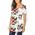 thumbnail image 3 of Enwejyy Women Plus Size Short Sleeve Floral Print Relaxed Fit Basic T-Shirt Blouse Tunic Tops, 3 of 4