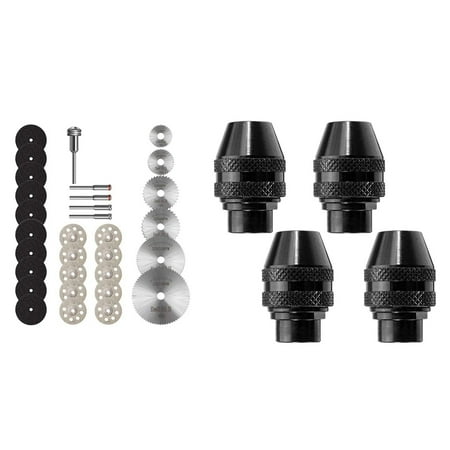 

31Pcs Cutting Discs for Diamond Cutting Wheel with 4 Pcs Quick Change Chuck Keyless Drill Chuck 0.4-3.2mm