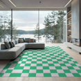 thumbnail image 2 of ODIKA 8'x10' Washable Area Rug Fuzzy Tone Funky Chess Block Print Graphic Contemporary Checkered for Living Room, Under Sectional, Family , Durable, Non-Slip, 2 of 7