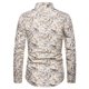 thumbnail image 4 of Blusa y camisa de manga larga con cuello vuelto para hombre, informal, con estampado de rosas, botones, manga larga, cuello vuelto, blusa de poliéster para hombre, 4 of 4