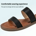 thumbnail image 2 of Ecetana Flats Sandals for Women Slip On Leather Slide Sandals Comfort Outdoor Beach Shoes Sandals, 2 of 5