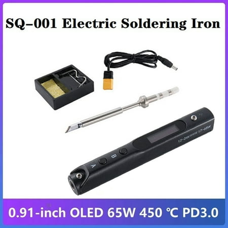 

SQ-001 Smart OLED Electric Soldering Iron 400℃ 65W DC12-24V Digital Display Smart Thermostable Soldering Iron Head Black
