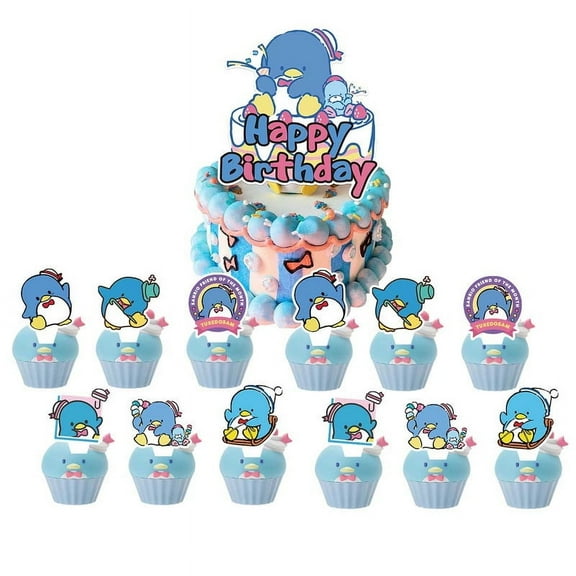 Tuxedo Sam Cake Topper CupcakeS Set Birthday Party Supplies Decoration Decor Kit