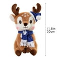 thumbnail image 6 of Qonioi Christmas Deer Plush Toy, Scarf Wearing Fawn Doll, Festive Children's Gift, Cute Animal Stuffed Toy, 6 of 6