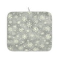 thumbnail image 2 of White Snowflakes Dish Drying Mat for Kitchen, Quick Drying Absorbent Soft Durable 16" x 18", 2 of 10