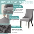 thumbnail image 5 of LKJYER Stretch wingback Side Chair slipcover, Plaid armless wingback Chair Cover Removable Washable Soft Spandex Sloping Armchair Covers with Elastic Bottom for Dining Room, 5 of 8