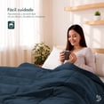 thumbnail image 3 of Cobertor Afelpado Dreamlab, Colcha Suave Polar con Microfibras, Cálida y Transpirable para Invierno, Hipoalergénico, Tamaño Matrimonial, Azul Noche, 3 of 10