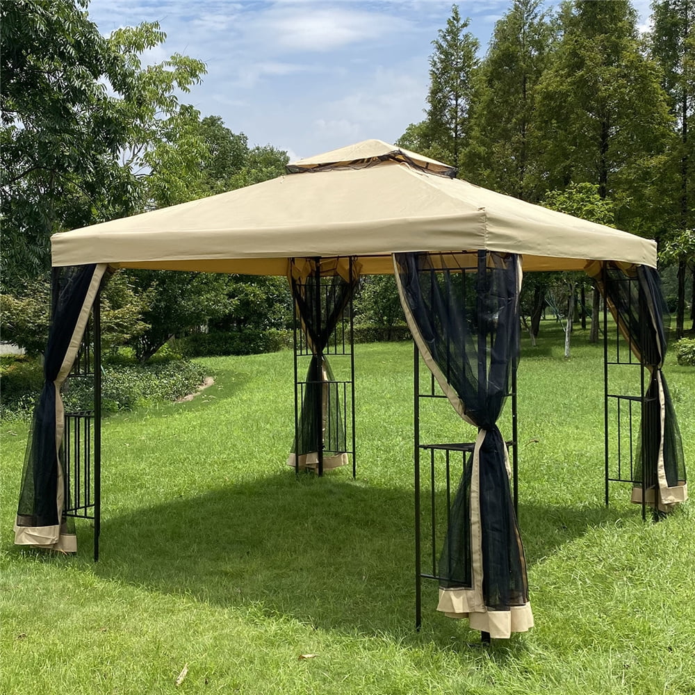 Outdoor Gazebo with Netting, SEGMART 10'x10' Gazebo Patio Gazebo with