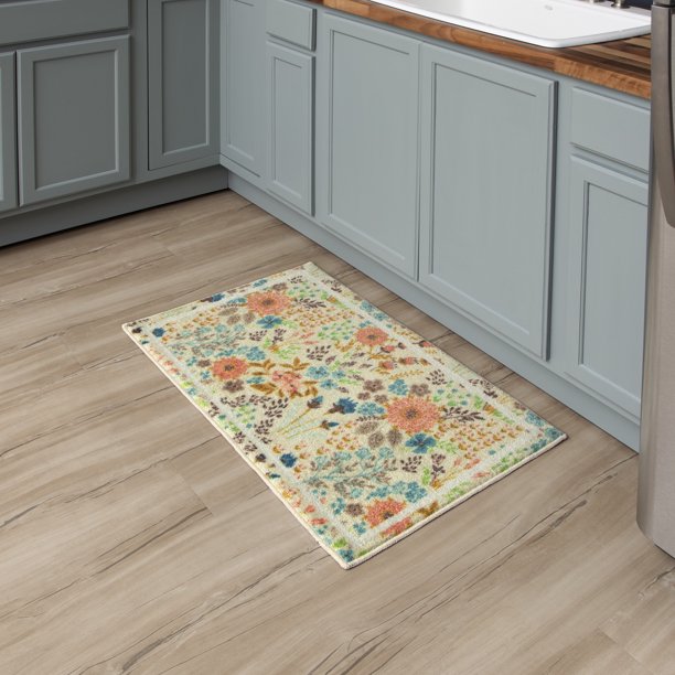 Mohawk Home Summer Floral Precision Printed Kitchen Rug, Multi, 2' X 3