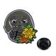 thumbnail image 1 of Broches de la serie Halloween. Insignia con cabeza de calabaza de dibujos animados, esqueleto y broche., 1 of 2