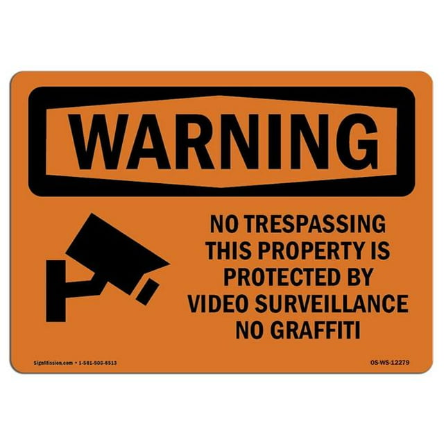 SignMission OS-WS-A-1218-L-12279 12 x 18 Po OSHA Signe d'Avertissement - Pas d'Intrusion dans Cette Propriété avec Symbole