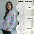 thumbnail image 6 of SCRAWLGOD Colorful Semicircular Oversized Pullover Hoodie for Women with Designs Long Sleeve Sweatshirt Women Graphic Comfortable Ladies Hooded Sweaters Size M for Skating, 6 of 7