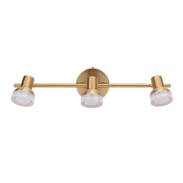 3 Lámparas de Baño Liga, Luces de Tocador Modernas Acabado Cepillado de Hierro Forjado Dorado Para El Pasillo