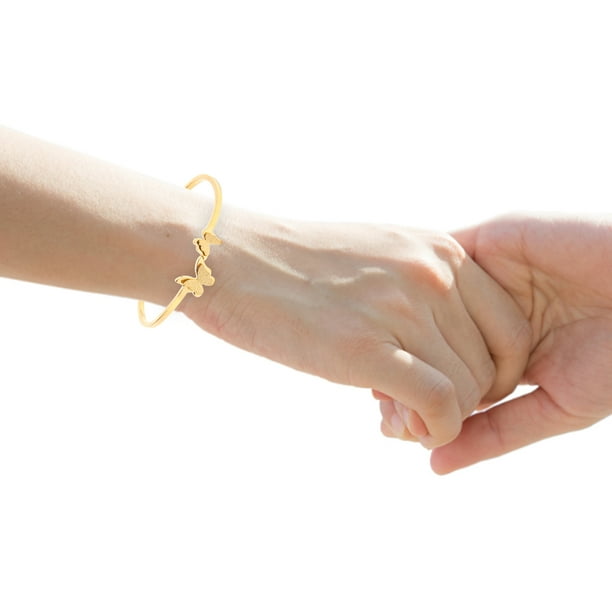 Pulsera de mariposa Brazalete de bisagra simple elegante regalo perfecto pulsera delicada Pulsera Para Mujer Con Baño Tono Oro Rosa Un Regalo Para Navidad Cumpleaños ANGGREK Otros