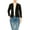 Black, variant on Women's Collarless Blazer Open Front Sleek 3/4 Sleeves Cardigan