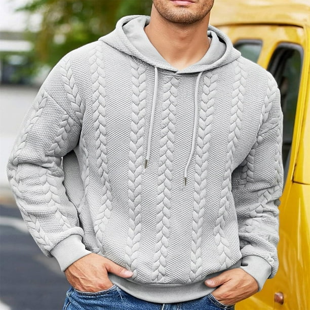 MHFRRA Sudadera con Capucha Informal de Mezcla Suave con Capucha Ajustable para Uso Diario, Ropa de Calle Cómoda Gris