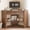 Brown, variant on SEDETA Corner Desk for Small Space, 31.5 Inch Triangle Computer Desk with Drawer & Open Shelves for Home Office, Bedroom, Living Room, Small Farmhouse Corner Desk with Storage, White