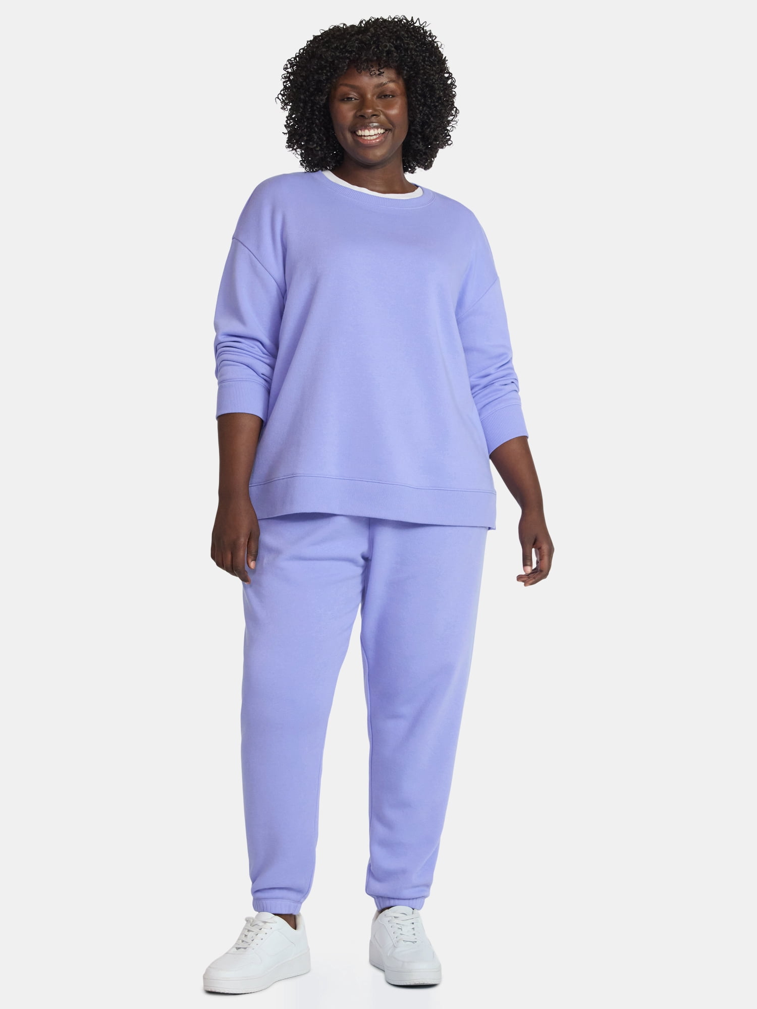 Terra & Sky Women's Plus Fleece Jogger Sweatpants, Size 0X-5X