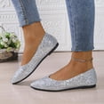 thumbnail image 7 of GPOECD Ballet Shoes Women's Plus Size Sequin Low Cut Comfortable on Soft Sole Lightweight Flat Casual Shoes for Women Silver,39, 7 of 7