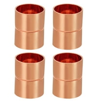 Uxcell 3/4" ID Copper Coupling Fittings, 4 Pcs Rolled Tube Stop Straight Pipe Fitting Welding Joint for HVAC