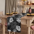 thumbnail image 2 of Black Grey Flowers Burlap Cotton Table Runner 18x72 Inches Long, Modern Abstract Blooms Floral Farmhouse Table Runners, Outdoor Dining Tablecloths Decor for Baby Shower/Party/Wedding, 2 of 8