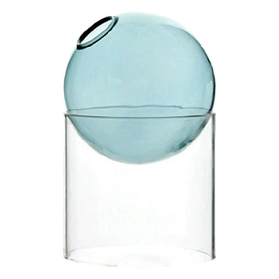 Contenedor moderno del tenedor del terrario Zulema de vidrio de borosilicato azul claro