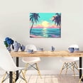 thumbnail image 5 of Xecao Retro Palm Beach Sunset for Waterproof Framed Canvas Art - Modern Home Decor with Real Wood Frame for Gifting and Interior Design,Horizontal, 5 of 6