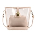 thumbnail image 1 of Bolso Hombro Transparente Mujer 2pcs / Set PU Color Sólido Messenger Bag (Blanco), 1 of 9