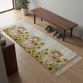 thumbnail image 5 of Kitchen Runner Rugs, Country Sunflower Farmhouse Pig 2'x6' Throw Rug with Tassels, Farm Animal Flower Wood Board Washable Soft Floor Carpet Runner for Hallway Bedroom Bathroom Laundry Room, 5 of 9