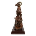 thumbnail image 5 of Rustic Country Bighorn Sheep Ram With Lambs On Rock Faux Mahogany Wood Figurine, 5 of 9