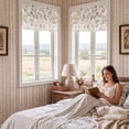 thumbnail image 2 of NICETOWN Ruffled Valance Curtain for Window, Linen Floral Valance Shabby Chic Small Window Treatment for Kitchen, Farmhouse Light Filtering Rod Pocket Valance Curtains, Yellow, 52"x18", 1 Panel, 2 of 10