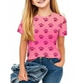 thumbnail image 2 of Zpanxa T-Shirts Athlétiques pour Filles Imprimé Étoile Col Rond Manches Courtes Haut Décontracté Polyester Spandex 4 Ans, 2 of 7