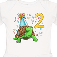 thumbnail image 4 of Inktastic 2nd Birthday Cute Turtle in Party Hat with Confetti Boys or Girls Long Sleeve Baby Bodysuit, 4 of 5