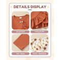 thumbnail image 6 of KIMI BEAR 2T Toddler Girl Outfit Set 3T Child Girls Clothes Ruffle Long Sleeves Pullover Top Floral Pants 2pcs Clothing Brown, 6 of 7