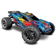 Traxxas 67076-4 Rustler 4x4 VXL Off Road Electric Remote Control RC Car, Red