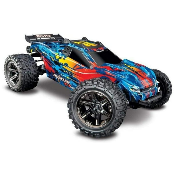 Traxxas 67076 4 Rustler 4x4 Vxl Off Road Electric Remote Control Rc Car Red Walmart Com Walmart Com