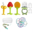 thumbnail image 1 of Bolsa para morder con forma de hongo pequeño, gel para morder con forma de jirafa bebé, frutas y verduras, 1 of 3